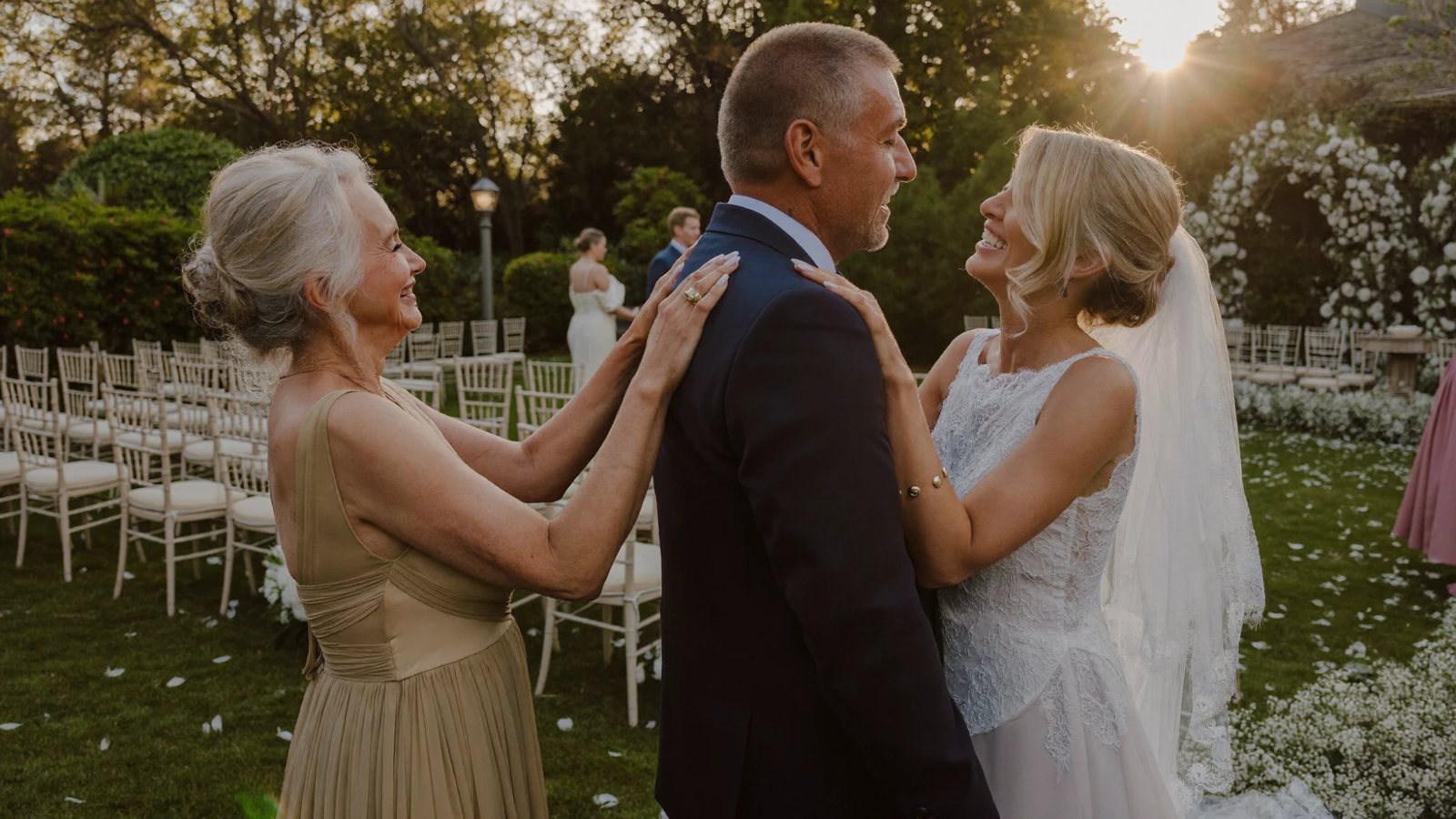 Parents congratulating the bride